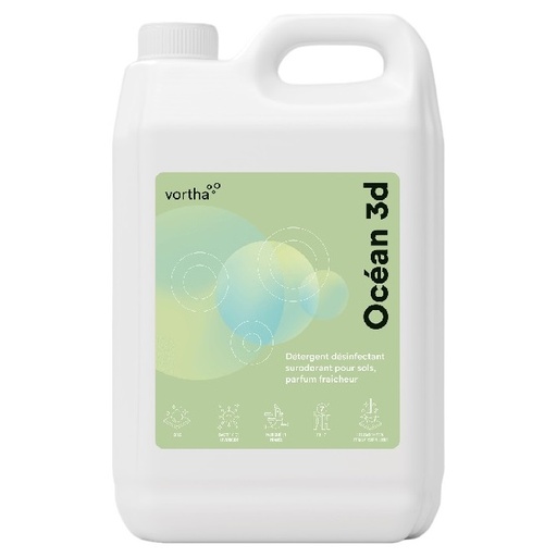 [1001] Vortha OCEAN 3D détergent désinfectant très concentré sols fraicheur / 5L